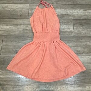 Anthropologie Coral Halter Midi Dress